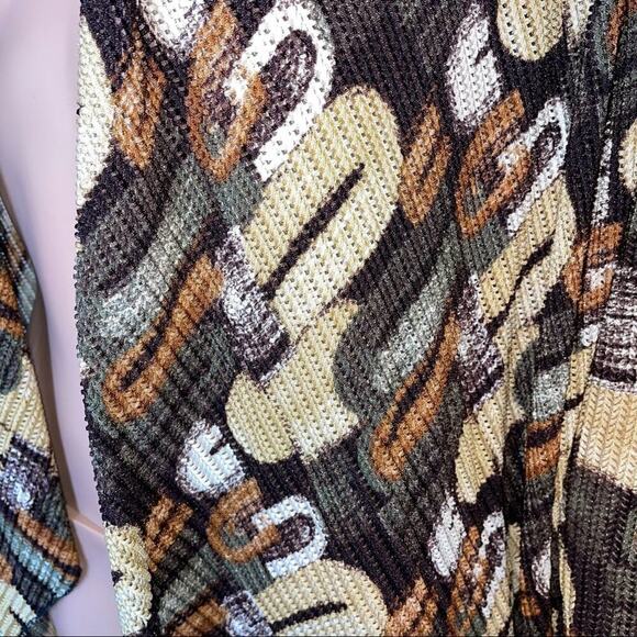 Fantazia cardigan women open front cascade long sleeve 70's inspired top SZ M - Picture 5 of 7